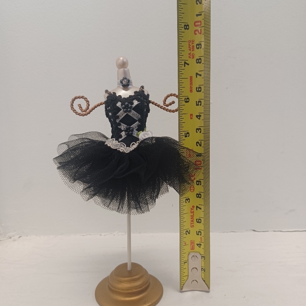 Vintage Jewelry Holder Mannequin Black Dress 7" Height - Picture 7 of 8